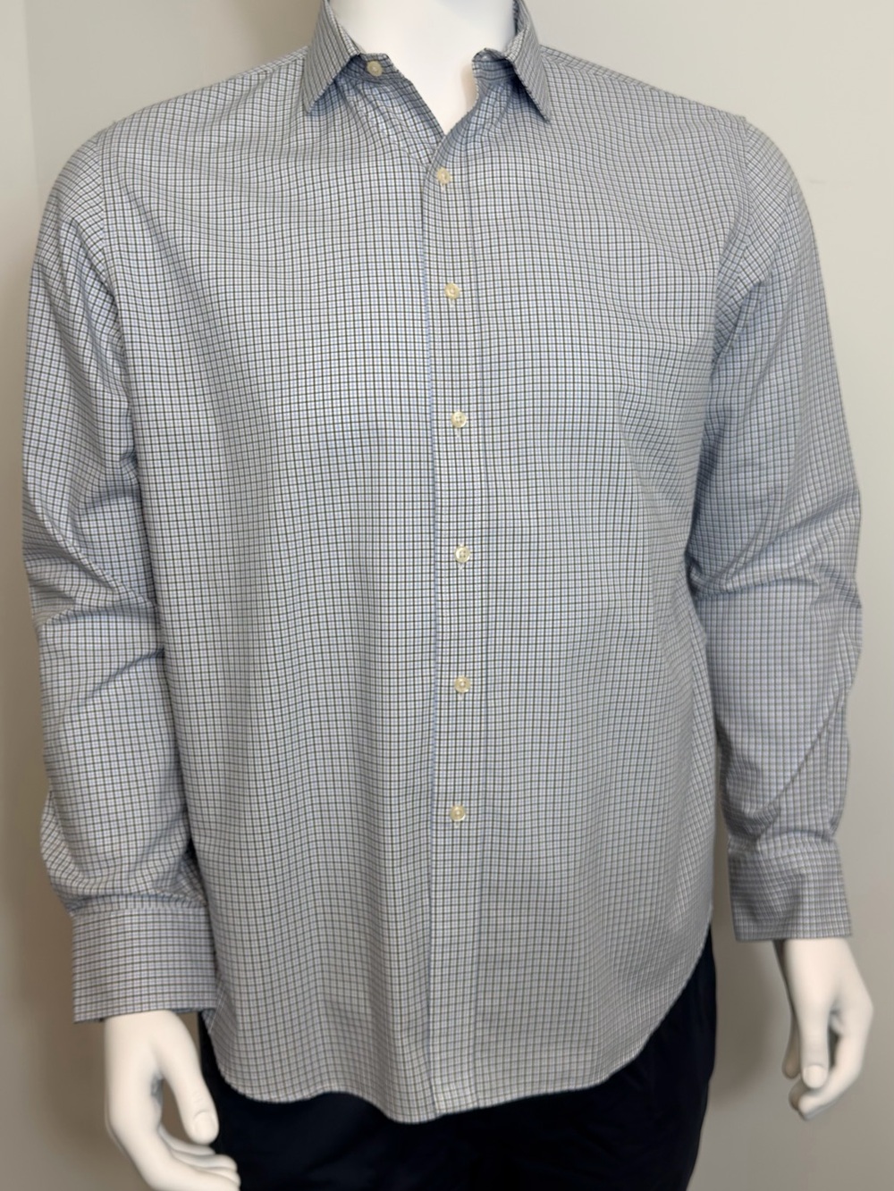 Polo Ralph Lauren XL Non-Iron Dress Shirt Blue Check Classic Fit